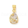 Rack Plating Brass Micro Pave Cubic Zirconia Pendants KK-G513-13G-1