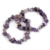 Unisex Chip Natural Amethyst Beaded Stretch Bracelets BJEW-S143-13-7