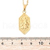 Hexagon with Moon & Rabbit 304 Stainless Steel Pendant Necklaces NJEW-H059-20G-5