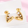 304 Stainless Steel Stud Earrings EJEW-G423-29A-G-2