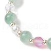 Synthetic Moonstone & Glass Round Beaded Stretch Bracelets BJEW-JB11858-03-4