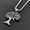Vintage Punk Style Apple Tree Wishing Tree Hip-hop Pendant Stainless Steel Necklaces MB7398-2