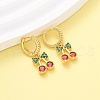 Brass Micro Pave Cubic Zirconia Hoop Earrings EJEW-D322-11G-01-2