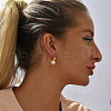 Brass Imitaion Pearl Hoop Earring for Women WU8886-3