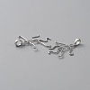 Anti-Tarnish 925 Sterling Silver Hollow Charm Cabochon Settings DIY-WH0430-106P-2