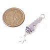 3Pcs 3 Styles Electroplated Natural Quartz Crystal Nuggets Copper Wire Wrapped Pendants PALLOY-JF03128-02-2