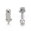 Tarnish Resistant 201 Stainless Steel Barbell Cartilage Earrings X-EJEW-R147-39-1