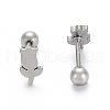 201 Stainless Steel Barbell Cartilage Earrings X-EJEW-R147-39-1