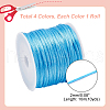   4 Rolls 4 Colors Nylon Rattail Satin Cord NWIR-PH0002-02-4