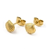 Ion Plating(IP) 304 Stainless Steel Shell Shape Stud Earrings for Women EJEW-I281-33G-1