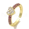 Rack Plating Brass Micro Pave Cubic Zirconia Cuff Rings RJEW-H228-04G-01-1