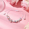 Adjustable Natural Gemstone Braided Bracelet Sets for Women BJEW-JB10999-02-2