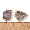 Raw Rough Natural Dyed Quartz Crystal Links Connector Charms G-K189-04LG-03-3