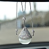 Full Rhinestone Mushroom Glass Perfume Bottles Air Freshener Diffuser Bottle Hanging Ornaments PW-WG8D50A-01-1