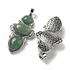 Natural Green Aventurine Pendants G-Q158-04F-2