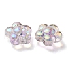 UV Plating Rainbow Iridescent Transparent Acrylic Beads OACR-C007-11A-3