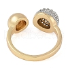 Round Brass Micro Pave Clear Cubic Zirconia Open Cuff Ring for Women RJEW-Q819-11G-3