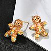 Christmas Rack Plating Brass Cubic Zirconia Stud Earrings EJEW-K245-54B-G-3