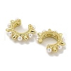 Ring with Rivet Rack Plating Brass Cuff Earrings EJEW-E312-03G-2