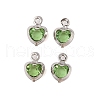 Heart Rack Plating Brass Glass Pendants KK-S385-01P-02-1
