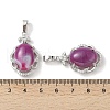 Natural Orchid Banded Agate(Dyed & Heated) Oval Pendants G-NH0025-15P-20-3