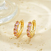 Stylish Brass Cubic Zirconia Hoop Earrings JG4210-4