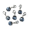 Electroplate Faceted Glass Pendants HJEW-TAC0004-09-3