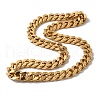 PVD Vacuum Plating 201 Stainless Steel Cuban Link Chain Necklaces NJEW-H033-05A-G-1