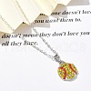 Zinc Alloy Sunflower Rhinestone Sport Ball Pendant Cable Chain Necklaces NJEW-U024-01P-01-2