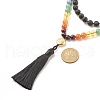 7 Chakra Buddhist Necklace NJEW-JN03895-03-5