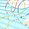 Resin Evil Eye Pendant Necklace with Glass Seed Beaded Chains NJEW-JN04378-6
