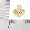 Rack Plating Brass Micro Pave Clear Cubic Zirconia Charms KK-Z060-07G-01-3