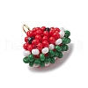 Glass Seed Beaded Watermelon Pendants PALLOY-CJ00138-3
