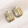Brass Micro Pave Clear Cubic Zirconia Hoop Earrings EJEW-H158-18B-GP-1