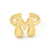 Brass Letter Open Cuff Rings for Women RJEW-G313-01M-G-2