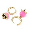 Bell Brass & Enamel Hoop Earrings for Women EJEW-U015-25G-A-2