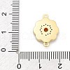 Brass Micro Pave Clear Cubic Zirconia & Shell Connector Charms KK-M303-03G-09-3