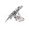 Dragon Alloy Open Cuff Rings for Women Men RJEW-A045-02AS-2