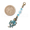 Ocean Theme Alloy Charm & Glass Beads Pendant Decorations HJEW-JM03158-06-3