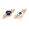 Brass Pave Faceted Glass Connector Charms FIND-T070-03C-2