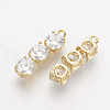 Brass Cubic Zirconia Pendants X-KK-R015-111G-2