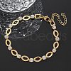 304 Stainless Steel Rhinestone Cup Chain Bracelets for Women BJEW-F488-26C-G-1
