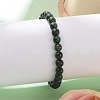 Natural Chrysocolla and Lapis Lazuli Round Bead Stretch Bracelets BJEW-L593-D03-2