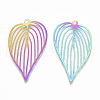 Ion Plating(IP) 201 Stainless Steel Filigree Pendants X-STAS-T057-08-2