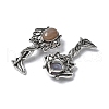 Angel Brass Natural Indian Agate Pendants KK-D361-02AS-29-2