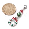 Christmas Alloy Enamel Pendant Decorations HJEW-TA00193-3