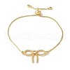 Brass Micro Pave Cubic Zirconia Silder Bracelets for Women BJEW-C070-01A-G-2