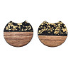 Translucent Resin & Waxed Walnut Wood Pendants RESI-Q211-04-2