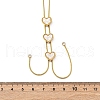 Triple Heart 304 Stainless Steel Pave Natural White Shell Y Necklaces for Women NJEW-U032-13G-01-5