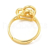 Heart with Letter Rack Plating Brass Micro Pave Cubic Zirconia Adjustable Rings for Women RJEW-I105-06G-A-3